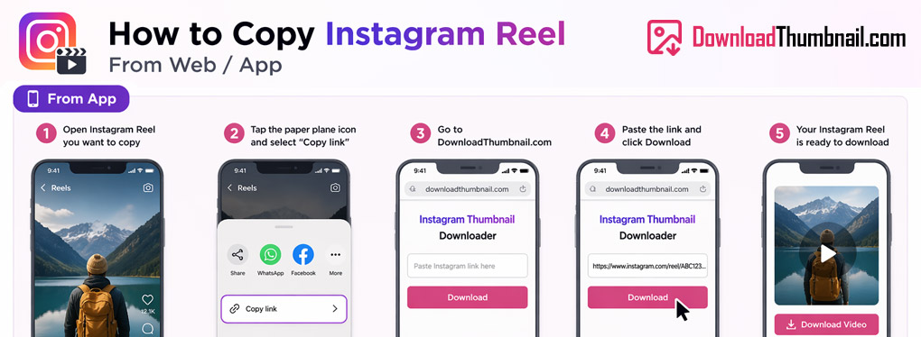 Cómo copiar un enlace de Reel de Instagram en el celular