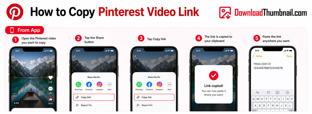 Wie man einen Pinterest-Pin-Link am Handy kopiert