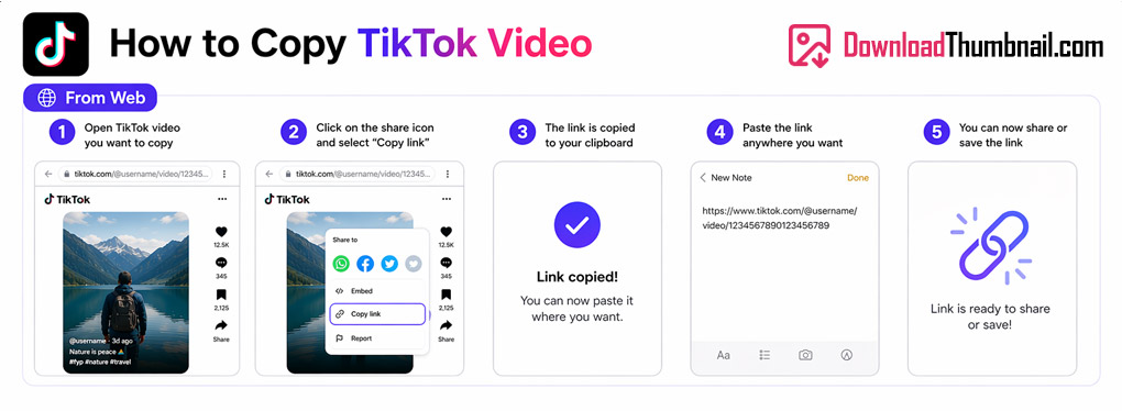 Wie man eine TikTok Video-URL am PC kopiert